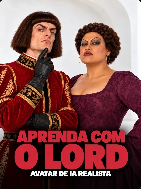 Capa do curso Aprenda com o Lord, avatar de IA realista, na área de membros